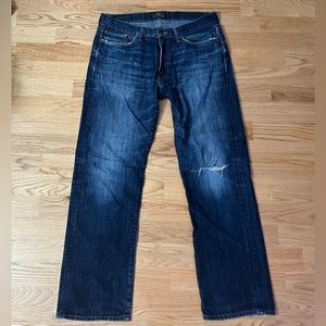 Lucky Brand Straight Denim Ripped Distressed Women’s Blue Jeans Size 12 Waist 32